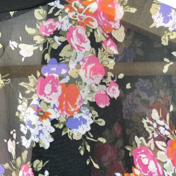 Guilty Dark Floral Swim Cover Up Kimono - Picture 8 of 8